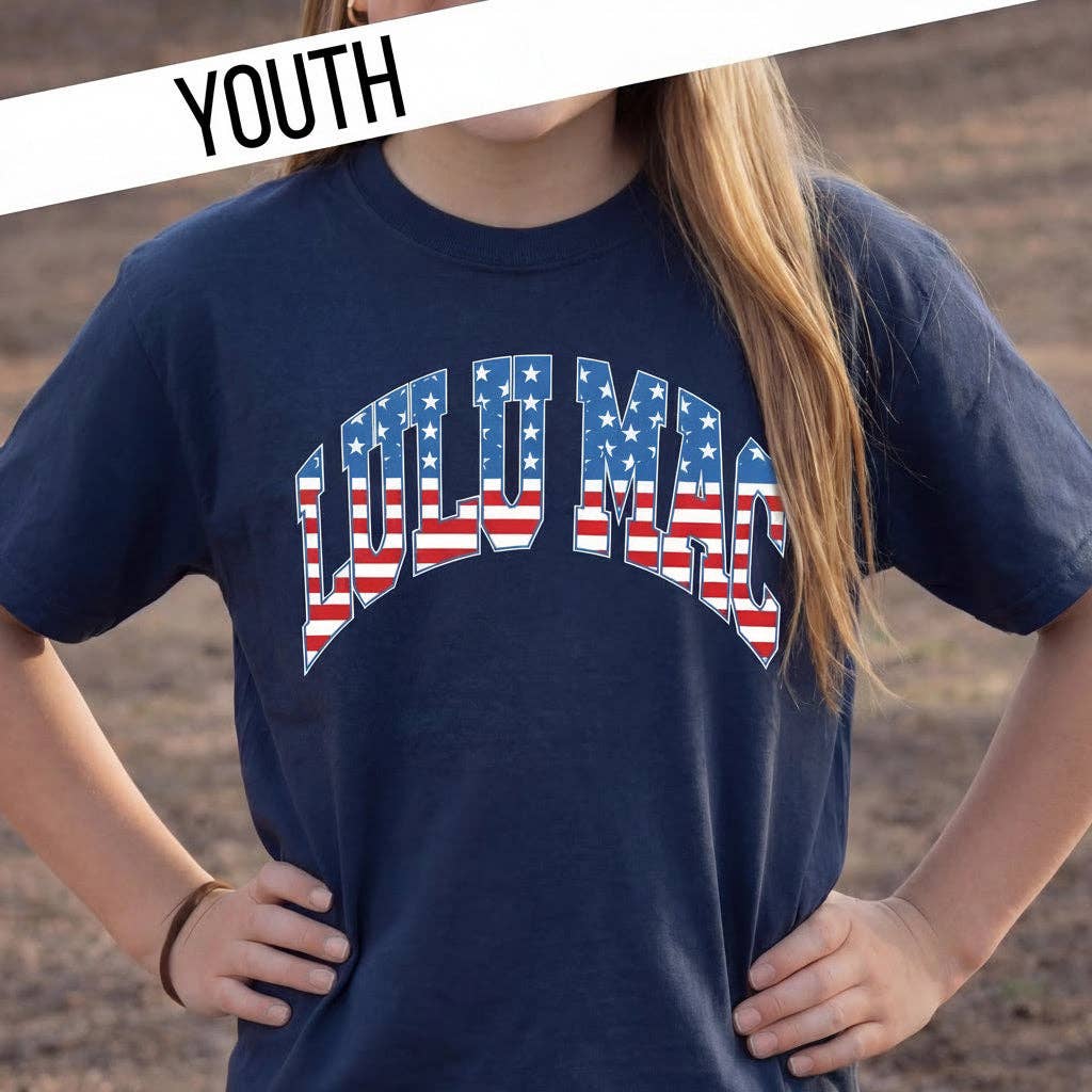 KD-SS-1000 Stars & Stripes Navy Youth Comfort Colors Tee: Navy / Youth